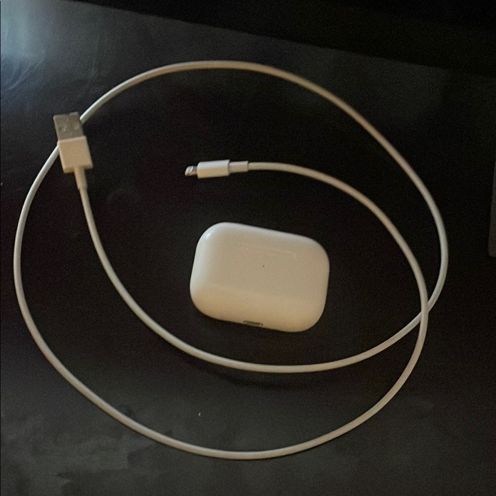 White Wireless Earbuds with Charging Cable